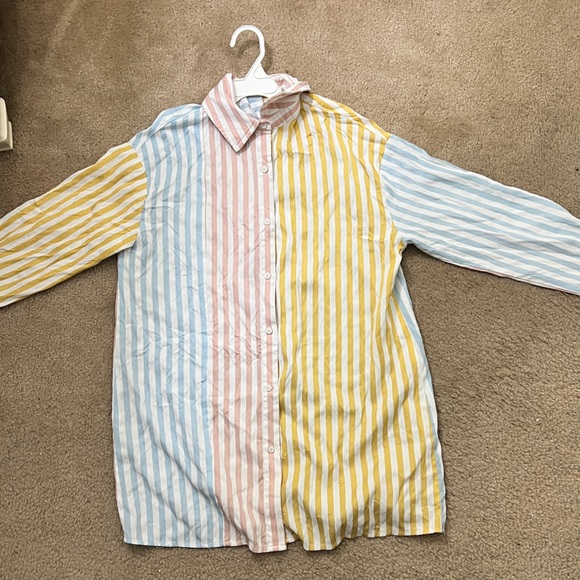 Striped Pastel Button Down Shirt - Picture 2 of 3